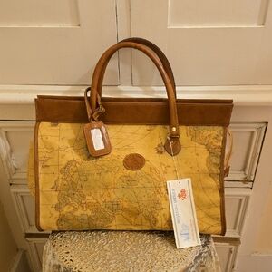 NWT vintage Bagoda Christpher Columbus  map print travel bag